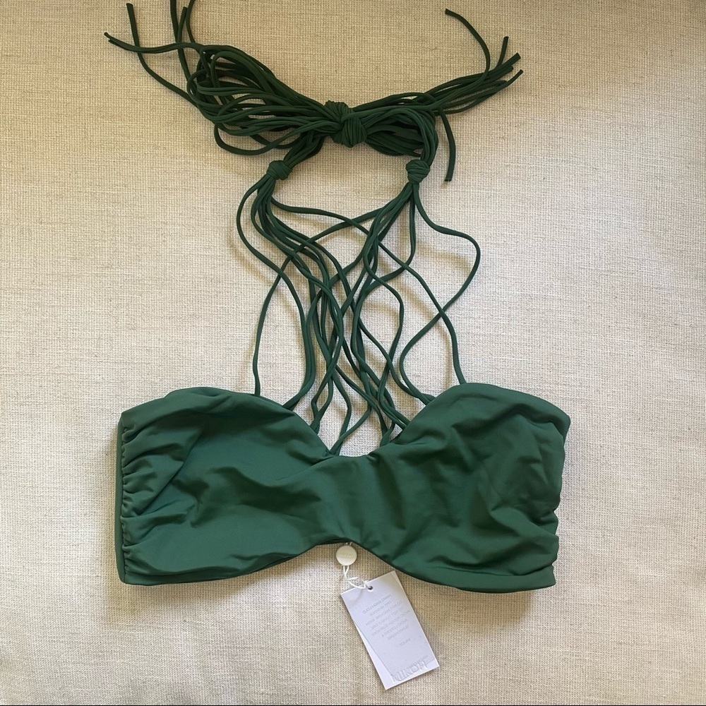 NWT MIKOH Kahala Bikini Top Green X-Large